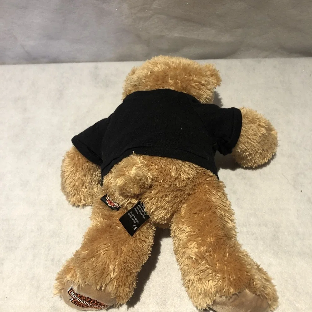 Harley Davidson Teddy Bear Plush Embroidered Foot Black Tshirt‎ 13